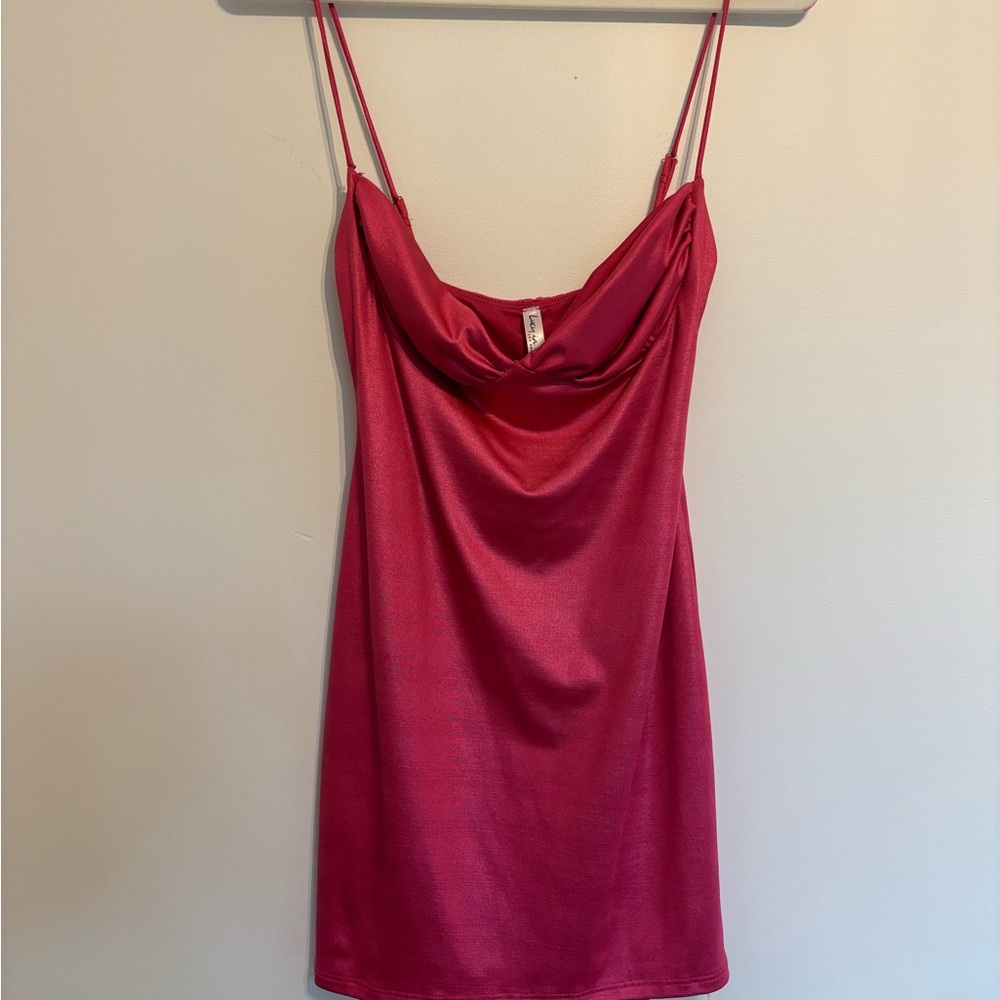 Elegant Pink Satin Slip Dress